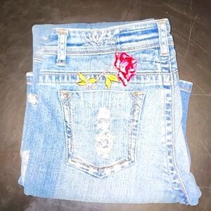 Candies Jeans w/distressed & embellishments Sz 13